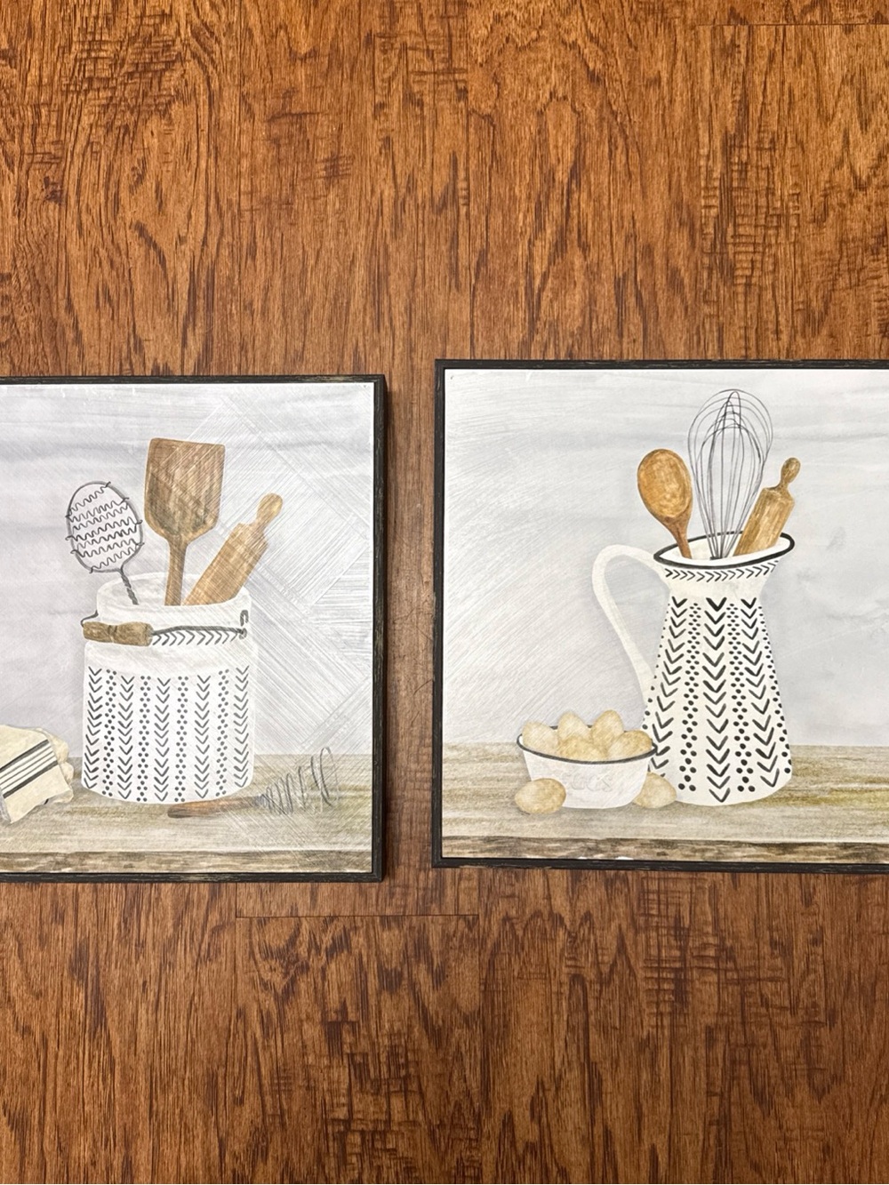 Hobby Lobby Neutral Kitchen Utensil Pitcher Wall Art - White and Brown
